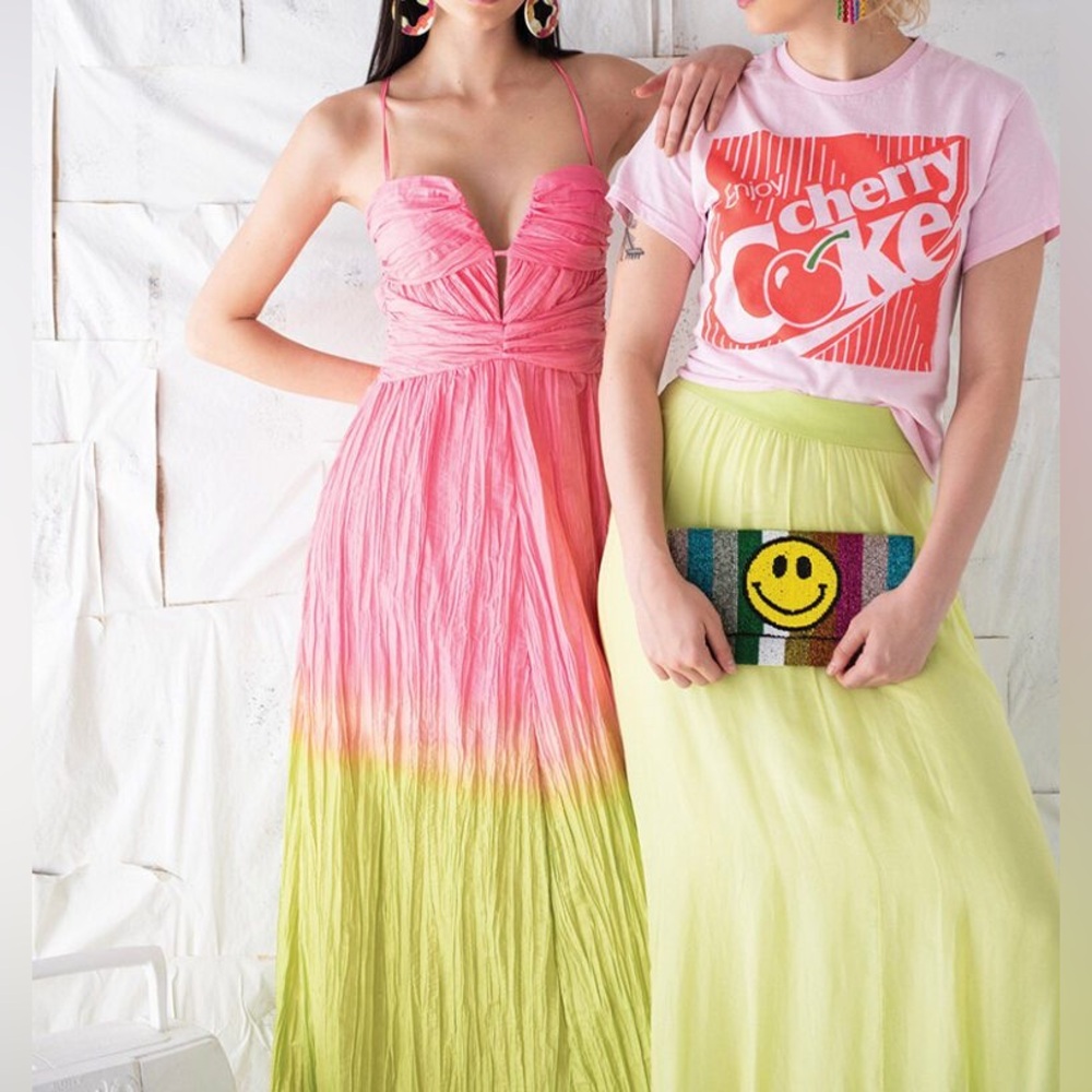 ANTONIO MELANI Pink and Yellow Dress